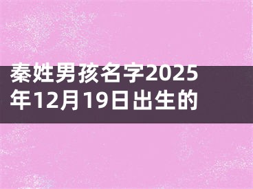 秦姓男孩名字2025年12月19日出生的