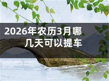 2026年农历3月哪几天可以提车