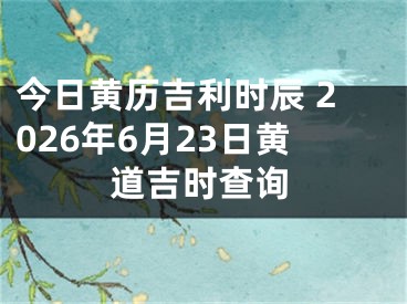 今日黄历吉利时辰 2026年6月23日黄道吉时查询