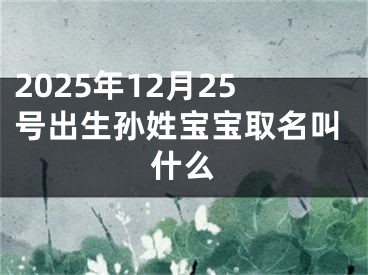 2025年12月25号出生孙姓宝宝取名叫什么