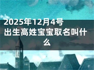 2025年12月4号出生高姓宝宝取名叫什么