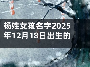 杨姓女孩名字2025年12月18日出生的