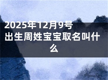 2025年12月9号出生周姓宝宝取名叫什么