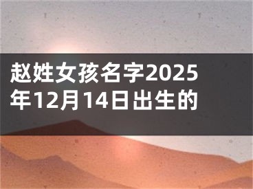 赵姓女孩名字2025年12月14日出生的