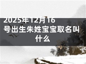 2025年12月16号出生朱姓宝宝取名叫什么