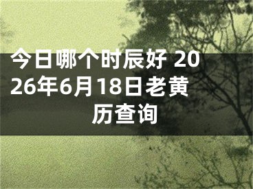 今日哪个时辰好 2026年6月18日老黄历查询