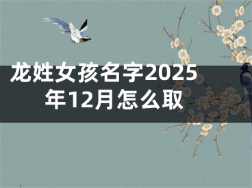 龙姓女孩名字2025年12月怎么取