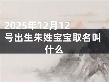 2025年12月12号出生朱姓宝宝取名叫什么