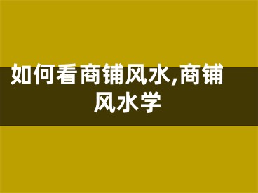 如何看商铺风水,商铺风水学