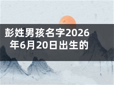彭姓男孩名字2026年6月20日出生的