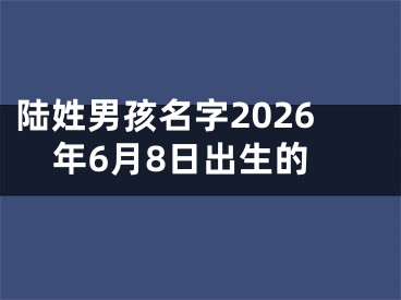 陆姓男孩名字2026年6月8日出生的