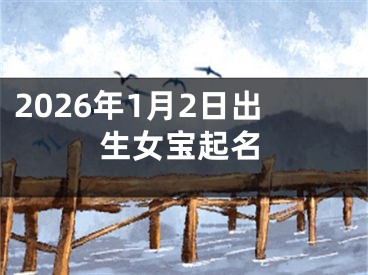 2026年1月2日出生女宝起名