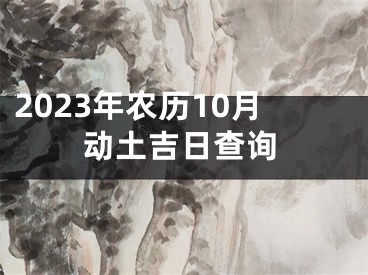 2023年农历10月动土吉日查询