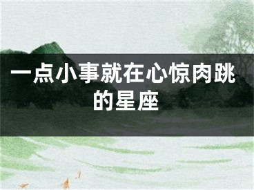 一点小事就在心惊肉跳的星座