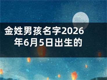 金姓男孩名字2026年6月5日出生的