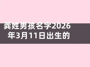 龚姓男孩名字2026年3月11日出生的