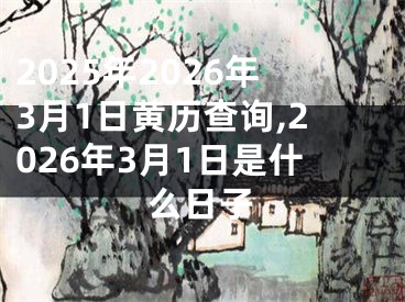 2025年2026年3月1日黄历查询,2026年3月1日是什么日子