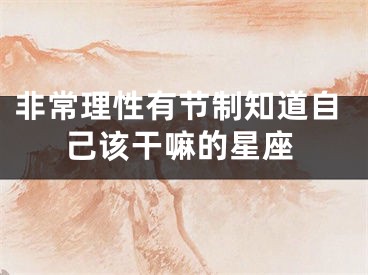 非常理性有节制知道自己该干嘛的星座