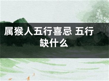 属猴人五行喜忌 五行缺什么