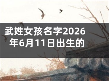 武姓女孩名字2026年6月11日出生的