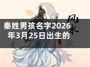 秦姓男孩名字2026年3月25日出生的