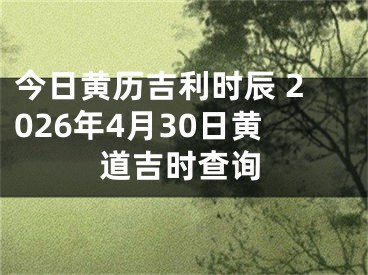 今日黄历吉利时辰 2026年4月30日黄道吉时查询