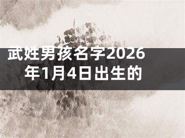 武姓男孩名字2026年1月4日出生的
