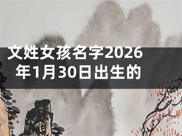 文姓女孩名字2026年1月30日出生的
