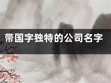 带国字独特的公司名字