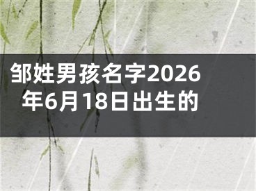 邹姓男孩名字2026年6月18日出生的