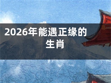 2026年能遇正缘的生肖
