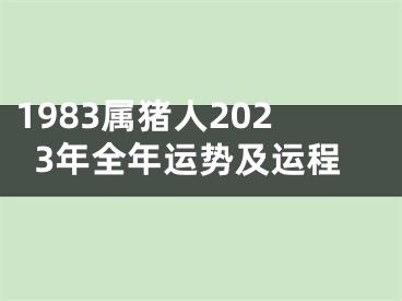 1983属猪人2023年全年运势及运程