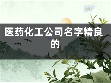 医药化工公司名字精良的