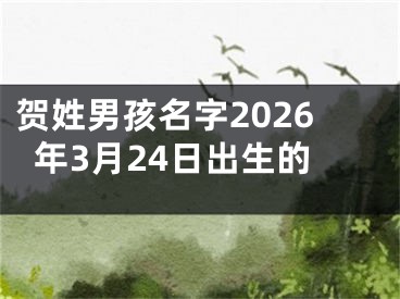 贺姓男孩名字2026年3月24日出生的