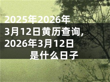 2025年2026年3月12日黄历查询,2026年3月12日是什么日子