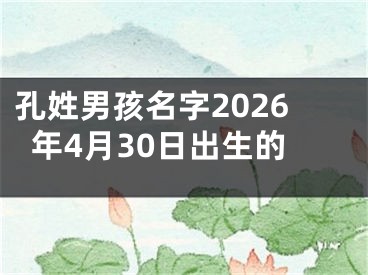 孔姓男孩名字2026年4月30日出生的