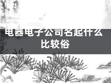 电器电子公司名起什么比较俗