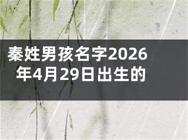 秦姓男孩名字2026年4月29日出生的