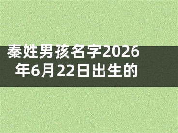 秦姓男孩名字2026年6月22日出生的