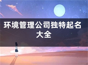 环境管理公司独特起名大全