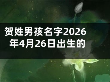 贺姓男孩名字2026年4月26日出生的