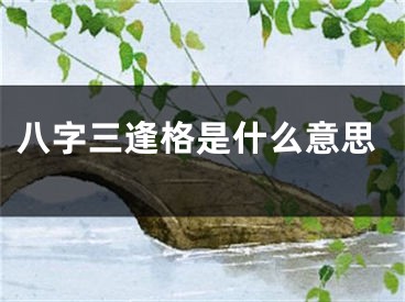 八字三逢格是什么意思