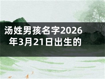 汤姓男孩名字2026年3月21日出生的