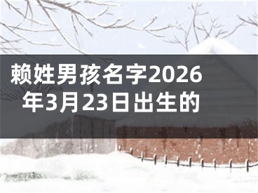 赖姓男孩名字2026年3月23日出生的