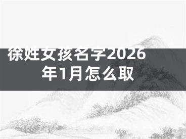 徐姓女孩名字2026年1月怎么取