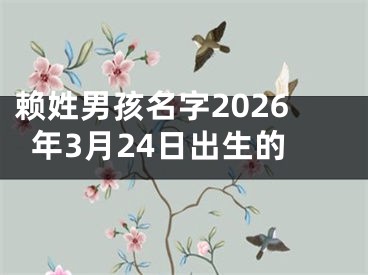赖姓男孩名字2026年3月24日出生的