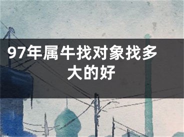 97年属牛找对象找多大的好