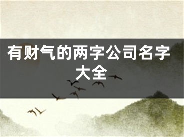 有财气的两字公司名字大全