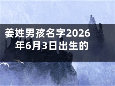 姜姓男孩名字2026年6月3日出生的