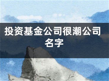 投资基金公司很潮公司名字